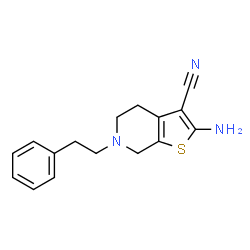 ChemSpider 2D Image | 2-Amino-6-phenethyl-4,5,6,7-tetrahydro-thieno[2,3-c]pyridine-3-carbonitrile | C16H17N3S