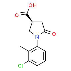 ChemSpider 2D Image | (3S)-1-(3-Chloro-2-methylphenyl)-5-oxo-3-pyrrolidinecarboxylic acid | C12H12ClNO3