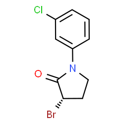 ChemSpider 2D Image | (3S)-3-Bromo-1-(3-chlorophenyl)-2-pyrrolidinone | C10H9BrClNO