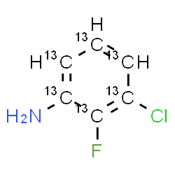 ChemSpider 2D Image | 3-Chloro-2-fluoro(~13~C_6_)aniline | 13C6H5ClFN
