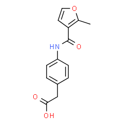 ChemSpider 2D Image | {4-[(2-Methyl-3-furoyl)amino]phenyl}acetic acid | C14H13NO4