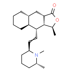 ChemSpider 2D Image | (3S,3aR,4R,4aS,8aR,9aS)-4-{2-[(2S,6R)-1,6-Dimethyl-2-piperidinyl]vinyl}-3-methyldecahydronaphtho[2,3-c]furan-1(3H)-one | C22H35NO2