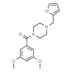ChemSpider 2D Image | 1-(3,5-dimethoxybenzoyl)-4-(furan-2-ylmethyl)piperazine | C18H22N2O4