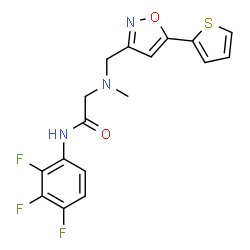 ChemSpider 2D Image | N~2~-Methyl-N~2~-{[5-(2-thienyl)-1,2-oxazol-3-yl]methyl}-N-(2,3,4-trifluorophenyl)glycinamide | C17H14F3N3O2S