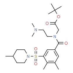 ChemSpider 2D Image | 2-Methyl-2-propanyl N-[2-(dimethylamino)ethyl]-N-{3,4-dimethyl-5-[(4-methyl-1-piperidinyl)sulfonyl]benzoyl}glycinate | C25H41N3O5S