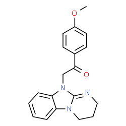 ChemSpider 2D Image | 2-(3,4-Dihydropyrimido[1,2-a]benzimidazol-10(2H)-yl)-1-(4-methoxyphenyl)ethanone | C19H19N3O2