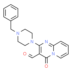 ChemSpider 2D Image | 2-(4-Benzyl-1-piperazinyl)-4-oxo-4H-pyrido[1,2-a]pyrimidine-3-carbaldehyde | C20H20N4O2