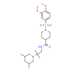 ChemSpider 2D Image | 1-[(3,4-Dimethoxyphenyl)sulfonyl]-N-[2-(3,5-dimethyl-1-piperidinyl)-2-methylpropyl]-4-piperidinecarboxamide | C25H41N3O5S
