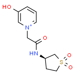 ChemSpider 2D Image | 1-(2-{[(3R)-1,1-Dioxidotetrahydro-3-thiophenyl]amino}-2-oxoethyl)-3-hydroxypyridinium | C11H15N2O4S
