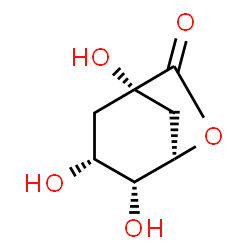 ChemSpider 2D Image | (1S,3R,4R)-1,3,4-Trihydroxy-6-oxabicyclo[3.2.1]octan-7-one | C7H10O5