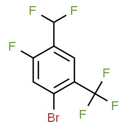 ChemSpider 2D Image | 1-Bromo-4-(difluoromethyl)-5-fluoro-2-(trifluoromethyl)benzene | C8H3BrF6