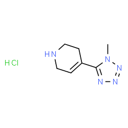 ChemSpider 2D Image | 4-(1-Methyl-1H-tetrazol-5-yl)-1,2,3,6-tetrahydropyridine hydrochloride (1:1) | C7H12ClN5