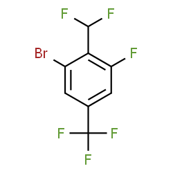 ChemSpider 2D Image | 1-Bromo-2-(difluoromethyl)-3-fluoro-5-(trifluoromethyl)benzene | C8H3BrF6