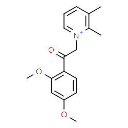 ChemSpider 2D Image | 1-[2-(2,4-Dimethoxyphenyl)-2-oxoethyl]-2,3-dimethylpyridinium | C17H20NO3