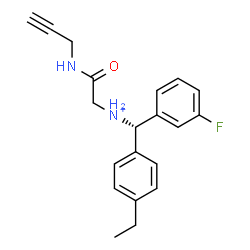 ChemSpider 2D Image | N-[(S)-(4-Ethylphenyl)(3-fluorophenyl)methyl]-2-oxo-2-(2-propyn-1-ylamino)ethanaminium | C20H22FN2O
