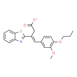 ChemSpider 2D Image | (3E)-3-(1,3-Benzothiazol-2-yl)-4-(3-methoxy-4-propoxyphenyl)-3-butenoate | C21H20NO4S