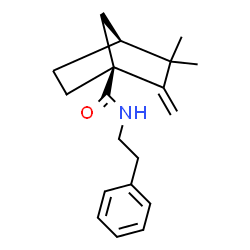 ChemSpider 2D Image | (1S,4S)-3,3-Dimethyl-2-methylene-N-(2-phenylethyl)bicyclo[2.2.1]heptane-1-carboxamide | C19H25NO