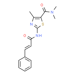 ChemSpider 2D Image | N,N,4-trimethyl-2-[(1-oxo-3-phenylprop-2-enyl)amino]-5-thiazolecarboxamide | C16H17N3O2S