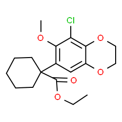 ChemSpider 2D Image | Ethyl 1-(8-chloro-7-methoxy-2,3-dihydro-1,4-benzodioxin-6-yl)cyclohexanecarboxylate | C18H23ClO5