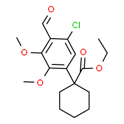 ChemSpider 2D Image | Ethyl 1-(5-chloro-4-formyl-2,3-dimethoxyphenyl)cyclohexanecarboxylate | C18H23ClO5