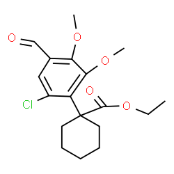 ChemSpider 2D Image | Ethyl 1-(6-chloro-4-formyl-2,3-dimethoxyphenyl)cyclohexanecarboxylate | C18H23ClO5