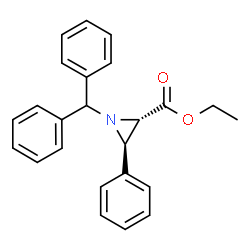 ChemSpider 2D Image | Ethyl (2S,3R)-1-(diphenylmethyl)-3-phenyl-2-aziridinecarboxylate | C24H23NO2