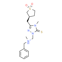 ChemSpider 2D Image | N-Benzyl(3-{[(3R)-1,1-dioxidotetrahydro-3-thiophenyl]methyl}-4-methyl-5-thioxo-4,5-dihydro-1H-1,2,4-triazol-1-yl)-N-methylmethanaminium | C17H25N4O2S2