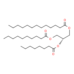 ChemSpider 2D Image | 3-(Decanoyloxy)-2-(octanoyloxy)propyl tridecanoate | C34H64O6
