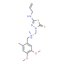ChemSpider 2D Image | [5-(Allylamino)-2-thioxo-1,3,4-thiadiazol-3(2H)-yl]-N-(4,5-dimethoxy-2-methylbenzyl)-N-methylmethanaminium | C17H25N4O2S2