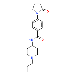 ChemSpider 2D Image | 4-(2-Oxo-1-pyrrolidinyl)-N-(1-propyl-4-piperidinyl)benzamide | C19H27N3O2