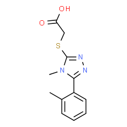 ChemSpider 2D Image | 2-((4-methyl-5-(o-tolyl)-4H-1,2,4-triazol-3-yl)thio)acetic acid | C12H13N3O2S