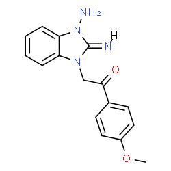 ChemSpider 2D Image | 2-[(2Z)-3-Amino-2-imino-2,3-dihydro-1H-benzimidazol-1-yl]-1-(4-methoxyphenyl)ethanone | C16H16N4O2