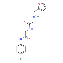ChemSpider 2D Image | 2-({2-[(4-Fluorophenyl)amino]-2-oxoethyl}amino)-N-(2-furylmethyl)-N-methyl-2-oxoethanaminium | C16H19FN3O3