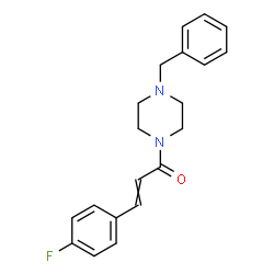ChemSpider 2D Image | 1-(4-Benzyl-1-piperazinyl)-3-(4-fluorophenyl)-2-propen-1-one | C20H21FN2O