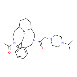 ChemSpider 2D Image | 1-[11-Acetyl-18-(cyclopropylmethyl)-3,11,18-triazatricyclo[12.3.1.0~5,10~]octadeca-5,7,9-trien-3-yl]-2-(4-isopropyl-1-piperazinyl)ethanone | C30H47N5O2