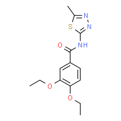 ChemSpider 2D Image | 3,4-Diethoxy-N-(5-methyl-1,3,4-thiadiazol-2-yl)benzamide | C14H17N3O3S