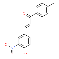 ChemSpider 2D Image | 4-[(1E)-3-(2,4-Dimethylphenyl)-3-oxo-1-propen-1-yl]-2-nitrophenolate | C17H14NO4