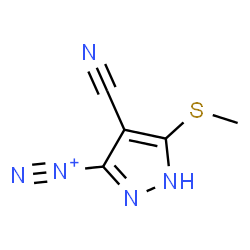 ChemSpider 2D Image | 4-Cyano-5-(methylsulfanyl)-1H-pyrazole-3-diazonium | C5H4N5S