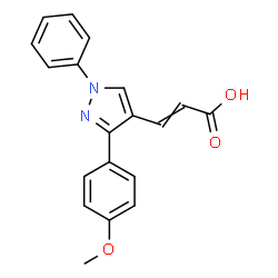 ChemSpider 2D Image | 3-[3-(4-Methoxyphenyl)-1-phenyl-1H-pyrazol-4-yl]acrylic acid | C19H16N2O3