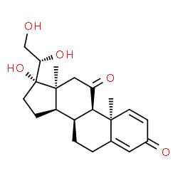 ChemSpider 2D Image | (9beta,14beta,17alpha,20S)-17,20,21-Trihydroxypregna-1,4-diene-3,11-dione | C21H28O5