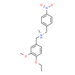 ChemSpider 2D Image | (4-Ethoxy-3-methoxyphenyl)-N-methyl-N-(4-nitrobenzyl)methanaminium | C18H23N2O4