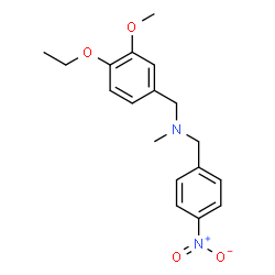 ChemSpider 2D Image | 1-(4-Ethoxy-3-methoxyphenyl)-N-methyl-N-(4-nitrobenzyl)methanamine | C18H22N2O4