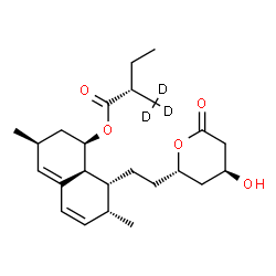 ChemSpider 2D Image | (1R,3S,7R,8R,8aS)-8-{2-[(2S,4S)-4-Hydroxy-6-oxotetrahydro-2H-pyran-2-yl]ethyl}-3,7-dimethyl-1,2,3,7,8,8a-hexahydro-1-naphthalenyl (2S)-2-(~2~H_3_)methylbutanoate | C24H33D3O5