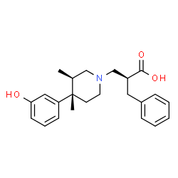 ChemSpider 2D Image | (2S)-2-Benzyl-3-[(3R,4S)-4-(3-hydroxyphenyl)-3,4-dimethyl-1-piperidinyl]propanoic acid | C23H29NO3
