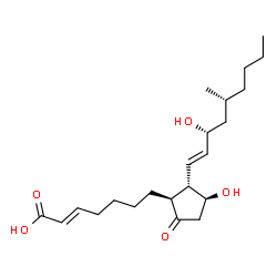 ChemSpider 2D Image | (2E)-7-{(1S,2S,3S)-3-Hydroxy-2-[(1E,3R,5R)-3-hydroxy-5-methyl-1-nonen-1-yl]-5-oxocyclopentyl}-2-heptenoic acid (non-preferred name) | C22H36O5
