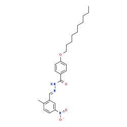 ChemSpider 2D Image | 4-(Decyloxy)-N'-[(E)-(2-methyl-5-nitrophenyl)methylene]benzohydrazide | C25H33N3O4