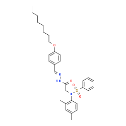 ChemSpider 2D Image | N-(2,4-Dimethylphenyl)-N-(2-{(2E)-2-[4-(octyloxy)benzylidene]hydrazino}-2-oxoethyl)benzenesulfonamide | C31H39N3O4S
