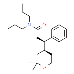 ChemSpider 2D Image | (3R)-3-[(4S)-2,2-Dimethyltetrahydro-2H-pyran-4-yl]-3-phenyl-N,N-dipropylpropanamide | C22H35NO2