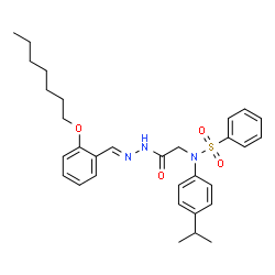 ChemSpider 2D Image | N-(2-{(2E)-2-[2-(Heptyloxy)benzylidene]hydrazino}-2-oxoethyl)-N-(4-isopropylphenyl)benzenesulfonamide | C31H39N3O4S