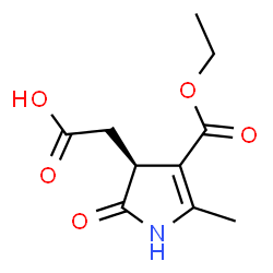 ChemSpider 2D Image | [(3S)-4-(Ethoxycarbonyl)-5-methyl-2-oxo-2,3-dihydro-1H-pyrrol-3-yl]acetic acid | C10H13NO5